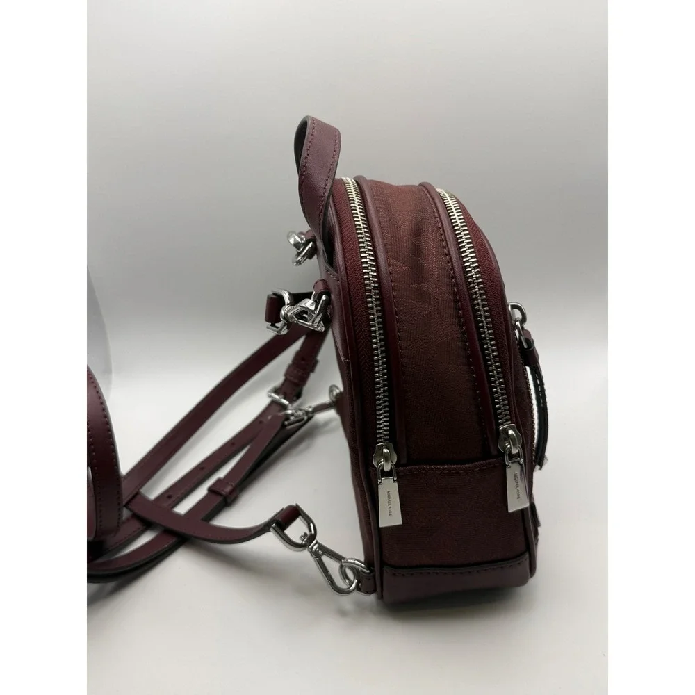 Michael Kors Rhea Extra Small‎ MK Logo Backpack Merlot Burgundy Convertible Bag